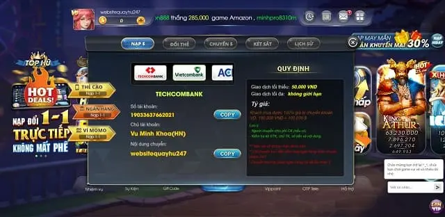Sử dụng thẻ game để rút tiền ở cấp độ 88Go - 88Go